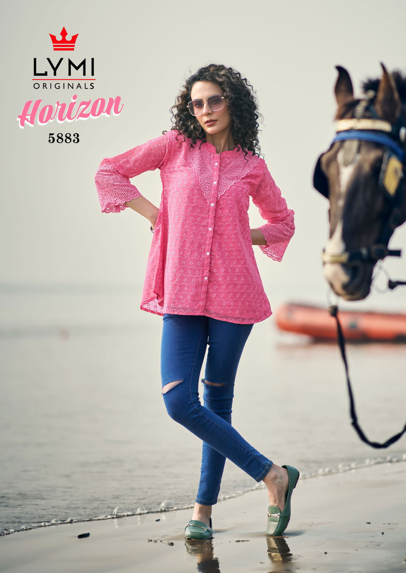 Horizon By Rangoon Georgette Embroidery Ladies Top Exporters In India